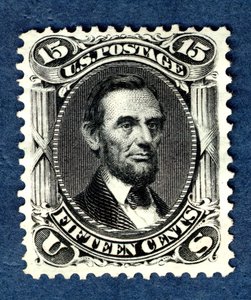 Francobollo da 15 centesimi di Abraham Lincoln, ristampa singola, 1875