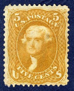 5c Jefferson singolo, 1861
