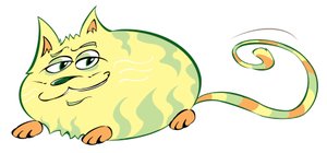 Gatto curvo - caricatura da Neale Osborne