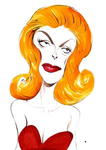 Julie London cantante e attrice americana (1926-2000); caricatura a colori