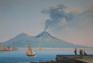 Veduta della Baia di Napoli con il Vesuvio da Neapolitan School
