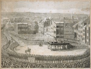 Esecuzione dei ribelli nel 1745, Tower Hill, Londra da Neele and Stockley