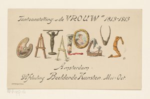 Cartolina della mostra La Donna, 1813-1913 da Nelly Bodenheim (signed by artist)