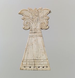 Frontale di cavallo inciso scolpito a forma di albero di palmetta fiorita, IX-VIII secolo a.C. da Neo Assyrian