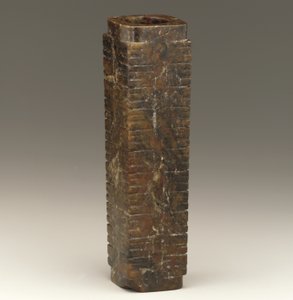 Tubo alto (cong) regione del Lago Tai, cultura Liangzhu, 3300-2250 a.C.