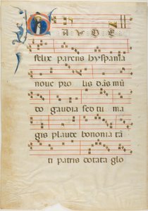 San Domenico in una iniziale istoriata "G" da un antifonario