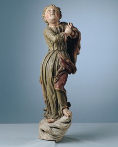 Bambino adorante, fluttuante tra le nuvole da Leopold Blonder