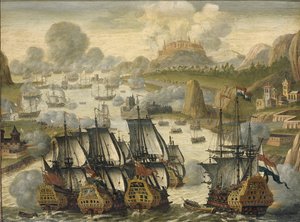 La battaglia navale della Baia di Vigo, 23 ottobre 1702, ca 1705 da Netherlandish Master