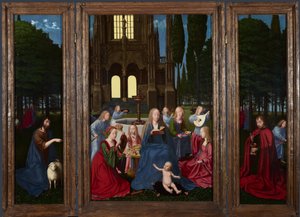 La Vergine e il Bambino con Santi e Angeli in un giardino, c. 1500 da Netherlandish Master