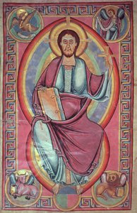 Cristo in maestà, dalla Bibbia di Stavelot da Netherlandish School