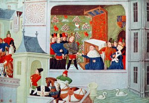 Intervista di Riccardo II e il Duca di Gloucester nel Castello di Pleshy, dalla 