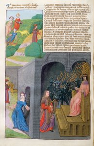 Orfeo ed Euridice, Cerbero e Plutone, dalle Metamorfosi 10 di Ovidio, 1479 da Netherlandish School