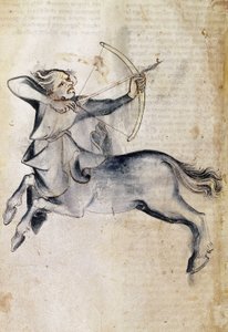 Sloane 3983 f.9v Disegno di Sagittario; da una traduzione di un trattato astrologico persiano, 