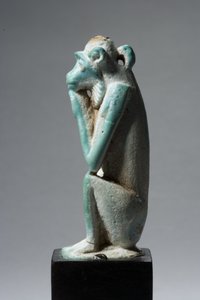 Amuleto di una scimmia, 18ª-19ª Dinastia, 1540-1186 a.C. (faience)