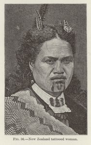 Donna tatuata della Nuova Zelanda