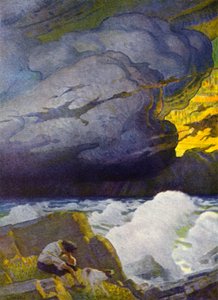 Illustrazione per Robinson Crusoe da Newell Convers (after) Wyeth