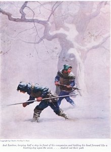 E Lawless, tenendosi mezzo passo davanti al suo compagno e tenendo la testa in avanti come un cane da caccia sulla pista, studiava il suo percorso da Newell Convers Wyeth