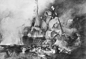 HMS Victory, nave da guerra britannica, c1805 da Newton and Co