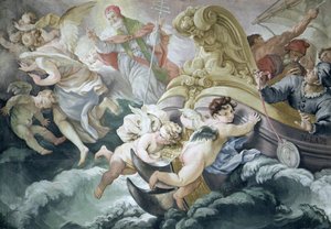 La tempesta miracolosamente calmata al contatto con il medaglione di Pio V da Niccolo Francesco Lapi