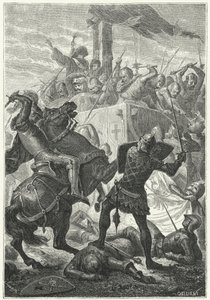 La lotta per il carroccio dei Longobardi nella Battaglia di Cortenova da Niccolo Sanesi