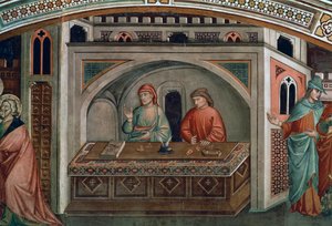 Due banchieri, dettaglio dalla Vita di San Matteo da Niccolo di Pietro Gerini