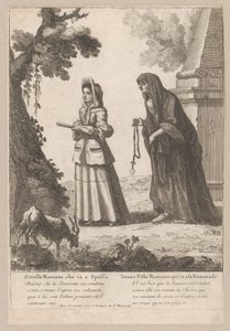 Giovane ragazza romana a passeggio, 1648-1700