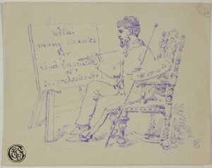 Artista seduto al cavalletto