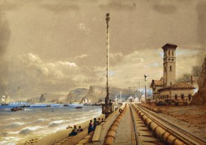 Ferrovia atmosferica a Dawlish, c.1850