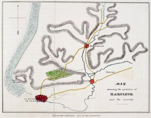 Mappa che mostra la posizione di Harfleur e i dintorni, illustrazione da 