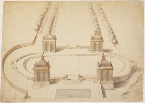 Progetto per un campo da bocce, Hampton Court, c.1689-91 da Nicholas Hawksmoor