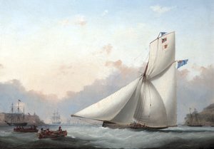Uno yacht cutter nel Plymouth Sound