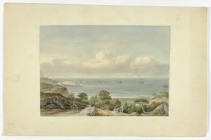 Paesaggio marino mediterraneo con porto da Nicholas Pocock