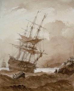 Due ponti in una tempesta al largo, fine XVIII - inizio XIX secolo