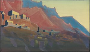 Ladakh, tramonto, serie "Montagne sacre", 1933 da Nicholas Roerich