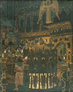 Rappresentazione sacra nella Novgorod medievale da Nicholas Roerich