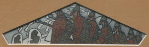 Schizzo per la decorazione triangolare più a destra del fregio in maiolica "Vita del Nord"