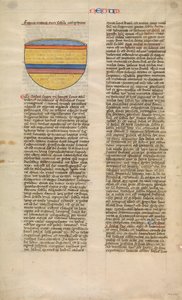 Mare di bronzo, una delle sei foglie illustrate dalla Postilla Litteralis, ca. 1360-1380 da Nicholas of Lyra