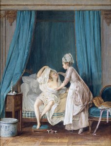 Signora che si alza dal letto, 1776 da Niclas II Lafrensen