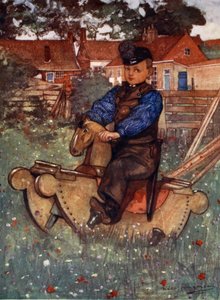 Un ragazzo di Veere a cavallo di un cavallo a dondolo, 1904