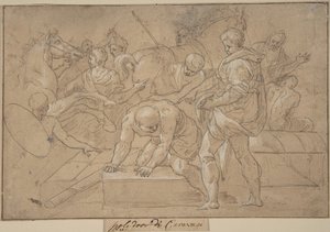 Studio di composizione di scena storica per Chapelle de Guise da Nicolò dell