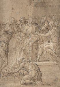 La Sibilla Cumana davanti a Tarquinio il Superbo, XVI secolo da Nicolò dell