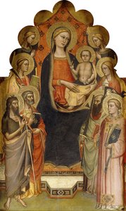 La Madonna col Bambino in trono con i santi Giovanni Battista, Pietro, Maria Maddalena, Paolo e Stefano, una santa martire e angeli da Nicolò di Pietro