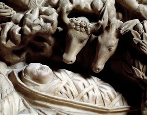 Arte e architettura gotica: la natività (dettaglio) da Nicola Pisano