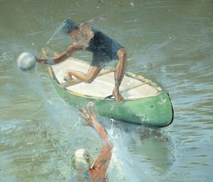 Ballerina su una barca