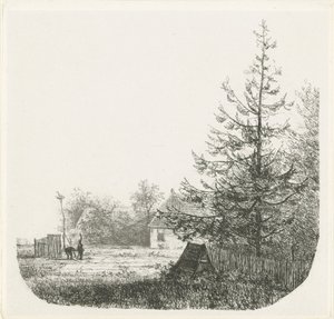 Paesaggio boscoso con nido di cicogne da Nicolaas Johannes Roosenboom