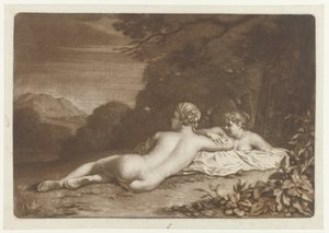 Paesaggio con due ninfe da Nicolaas Verkolje