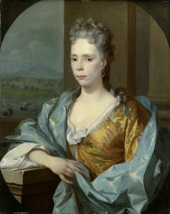 Ritratto di Elisabeth van Riebeeck, figlia di Abraham van Riebeeck, moglie di Gerard van Oosten da Nicolaas Verkolje