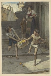 Scena di strada in una città italiana