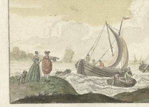 Navi su un fiume ventoso da Nicolaes Aartman