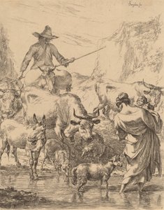 Mandria che attraversa il ruscello da Nicolaes Berchem